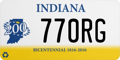 IN license plate 770RG