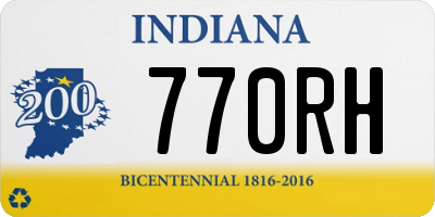 IN license plate 770RH