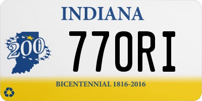 IN license plate 770RI