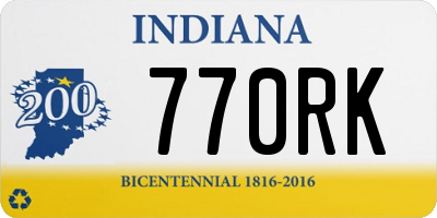 IN license plate 770RK