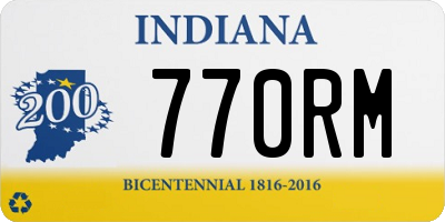 IN license plate 770RM