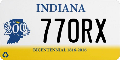 IN license plate 770RX
