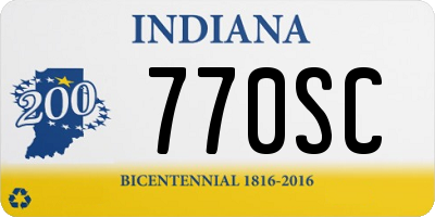 IN license plate 770SC