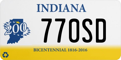 IN license plate 770SD