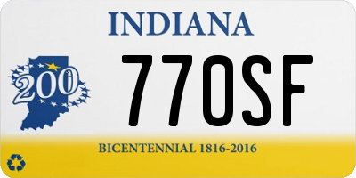 IN license plate 770SF