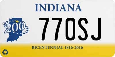 IN license plate 770SJ