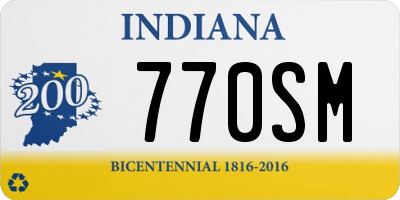 IN license plate 770SM