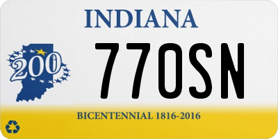 IN license plate 770SN