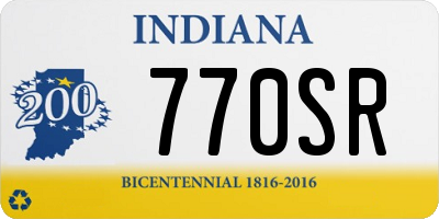 IN license plate 770SR