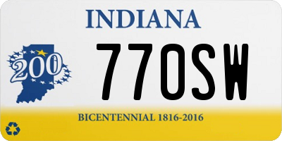 IN license plate 770SW