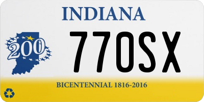 IN license plate 770SX
