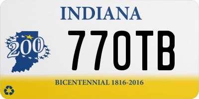 IN license plate 770TB