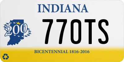 IN license plate 770TS