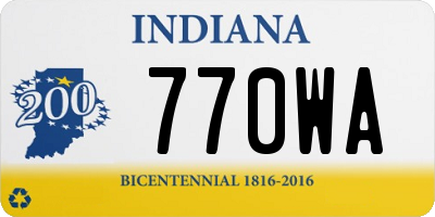 IN license plate 770WA