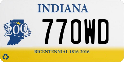 IN license plate 770WD