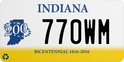 IN license plate 770WM