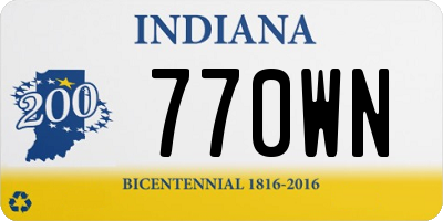 IN license plate 770WN