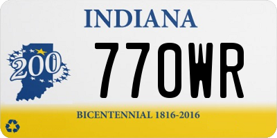 IN license plate 770WR