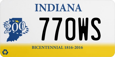 IN license plate 770WS