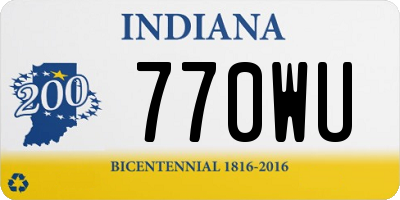 IN license plate 770WU