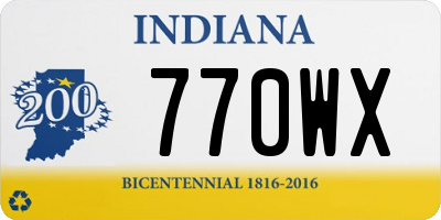 IN license plate 770WX