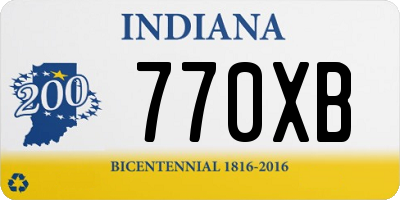 IN license plate 770XB