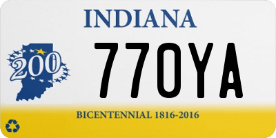 IN license plate 770YA