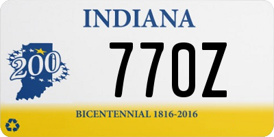 IN license plate 770Z