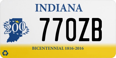 IN license plate 770ZB
