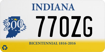 IN license plate 770ZG