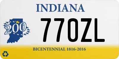 IN license plate 770ZL