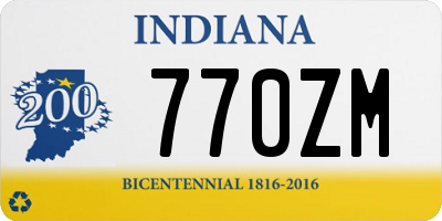 IN license plate 770ZM