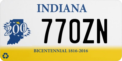 IN license plate 770ZN