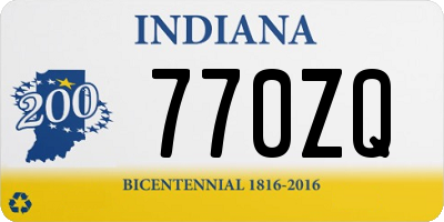 IN license plate 770ZQ