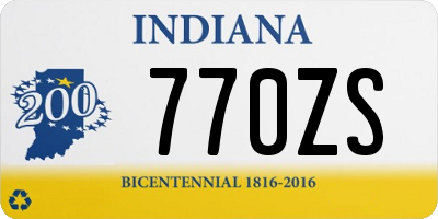 IN license plate 770ZS