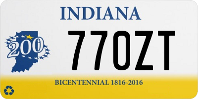 IN license plate 770ZT