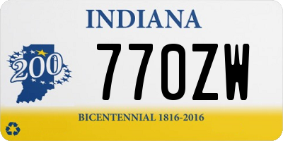 IN license plate 770ZW