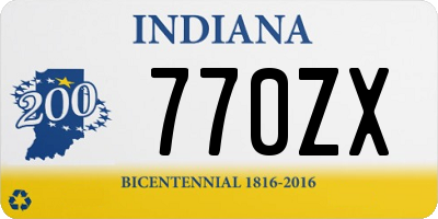 IN license plate 770ZX