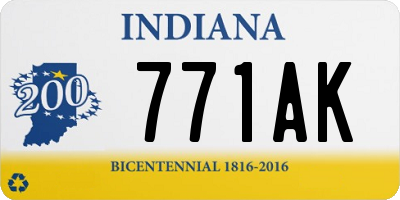 IN license plate 771AK