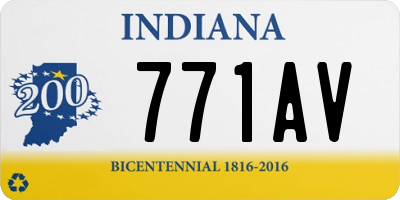 IN license plate 771AV