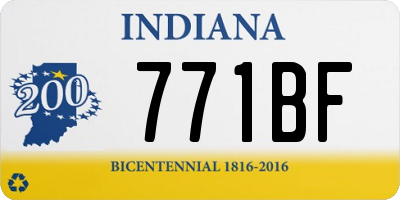 IN license plate 771BF