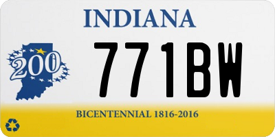 IN license plate 771BW
