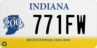 IN license plate 771FW