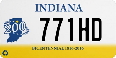 IN license plate 771HD