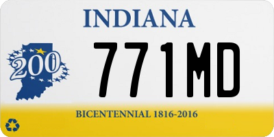 IN license plate 771MD