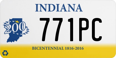 IN license plate 771PC