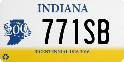 IN license plate 771SB