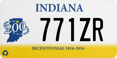 IN license plate 771ZR