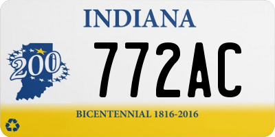 IN license plate 772AC