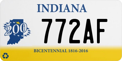 IN license plate 772AF